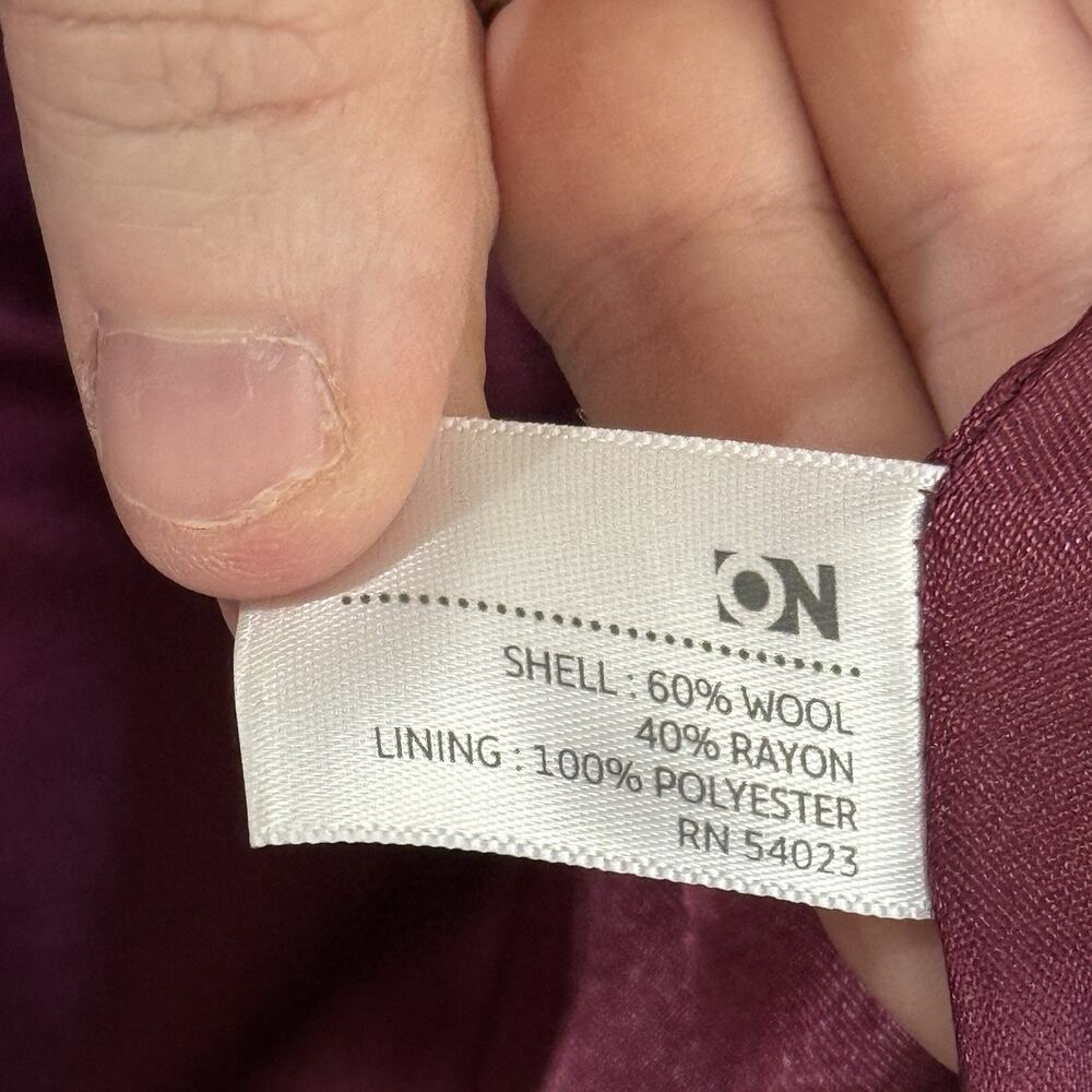 Old Navy Y2K Purple Peacoat Womens Medium Bell Sleeves Pockets Wool Blend Lined - Picture 8 of 10